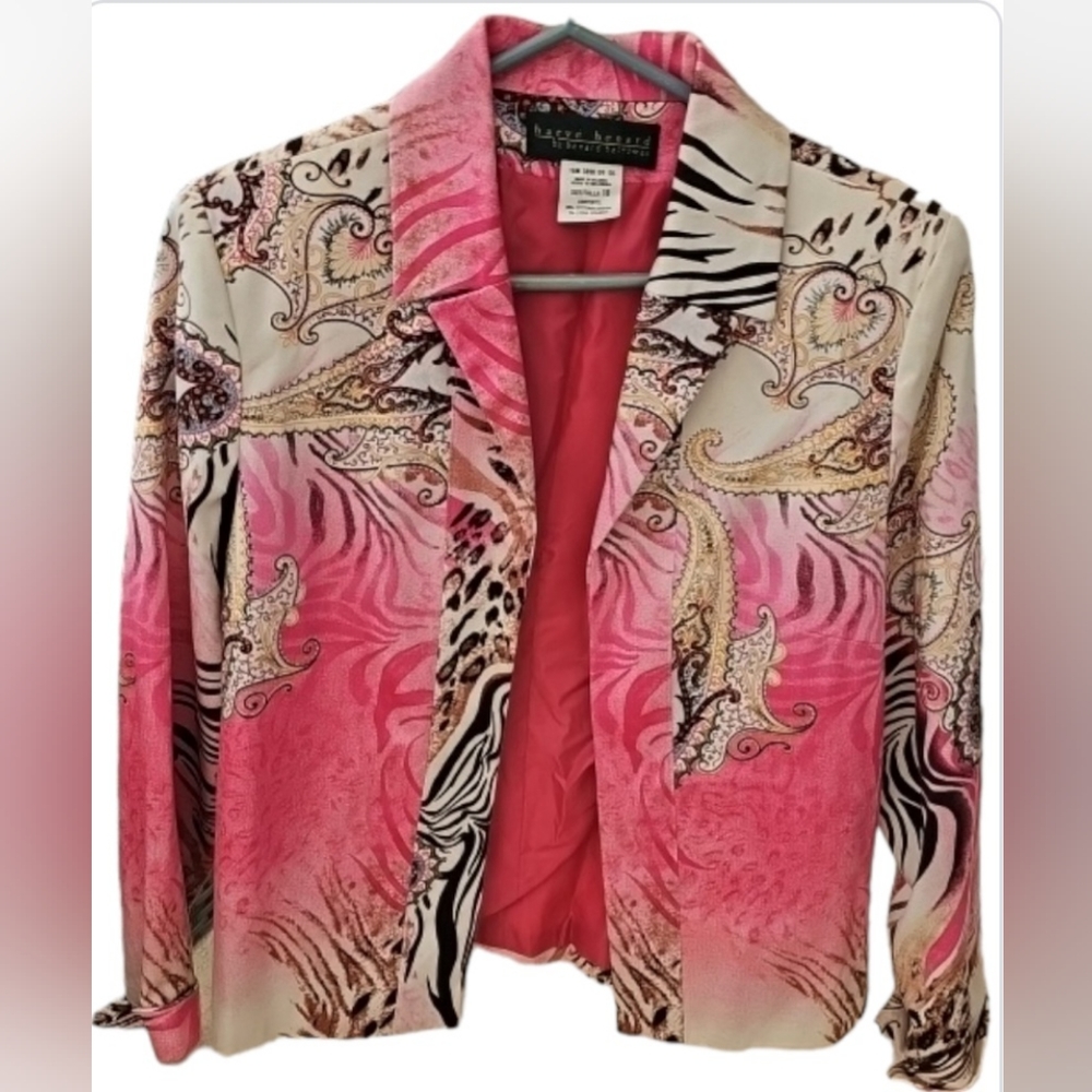 Harve Benard Women's Vintage Pink Paisley Blazer Size 10